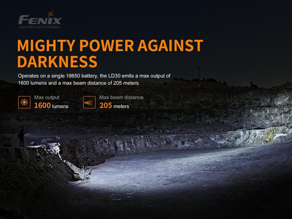 Fenix LD30 — 1600 lúmenov a dosvit 205 m proti tme