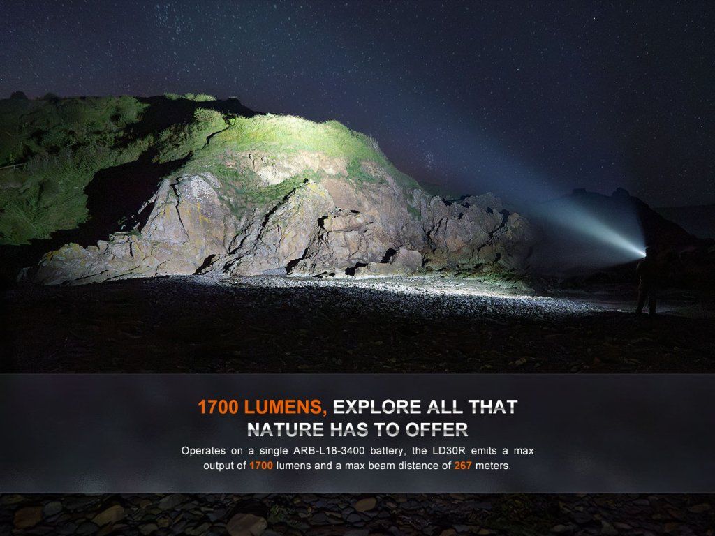 Fenix LD30R — 1700 lúmenov a dosvit 267 m, výkon do prírody