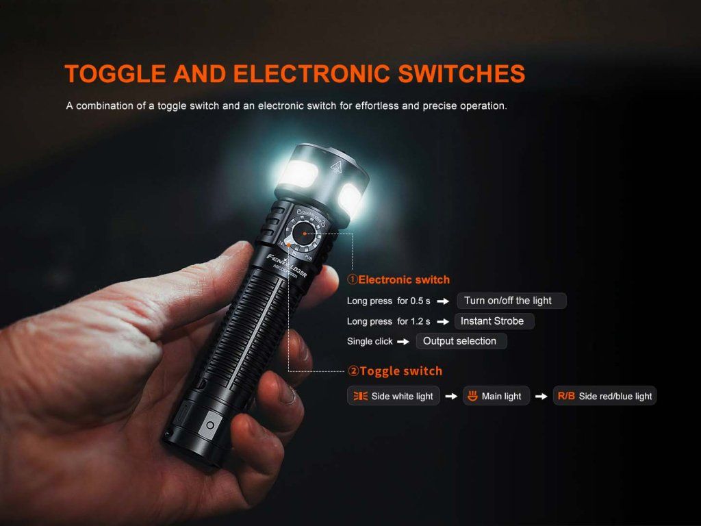 Fenix LD35R — kombinácia páčkového a elektronického spínača pre presné ovládanie