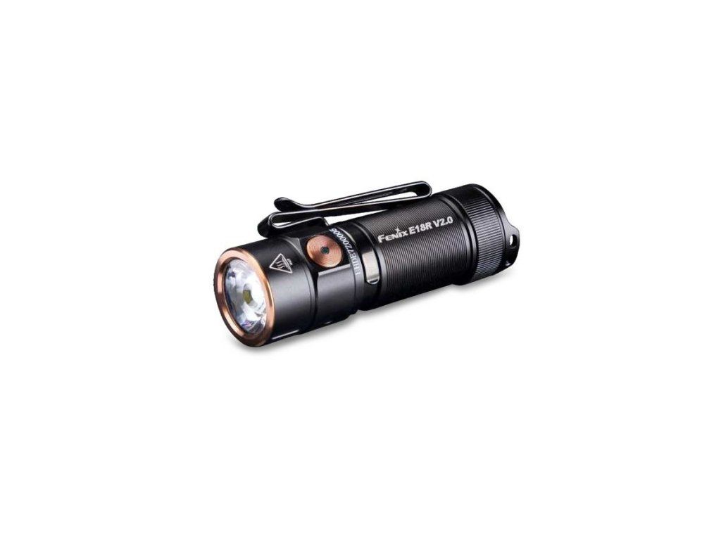 Fenix E18R V2.0 miniatúrne vreckové LED svietidlo 1200 lúmenov s kolimátorom a magnetickou koncovkou