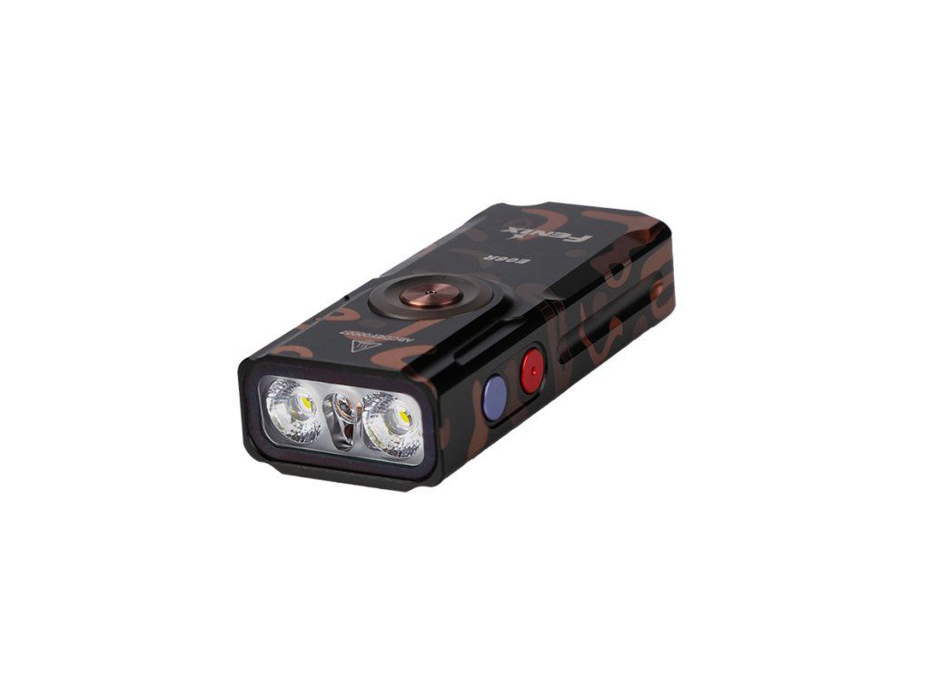 Fenix E06R 3-in-1 kľúčenkové LED svietidlo s bielym svetlom, UV a červeným laserom