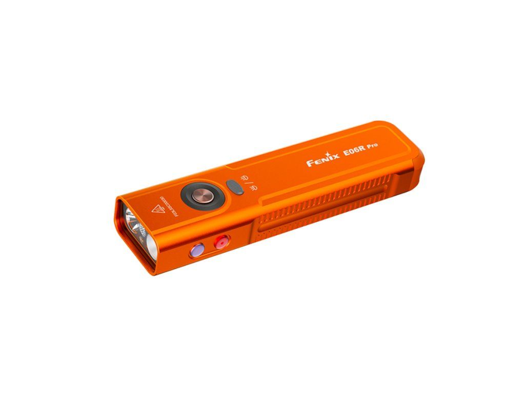 Fenix E06R PRO ploché EDC LED svietidlo s bielym svetlom, UV svetlom a červeným laserom