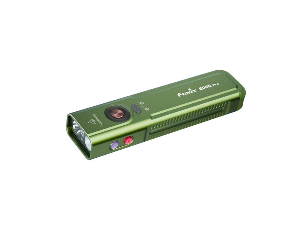 Fenix E06R PRO ploché EDC LED svietidlo s bielym svetlom, UV svetlom a červeným laserom