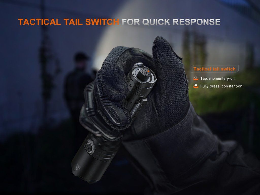 Fenix TK15R — taktický spínač a bočný prepínač, USB-C nabíjanie, 21700 batéria