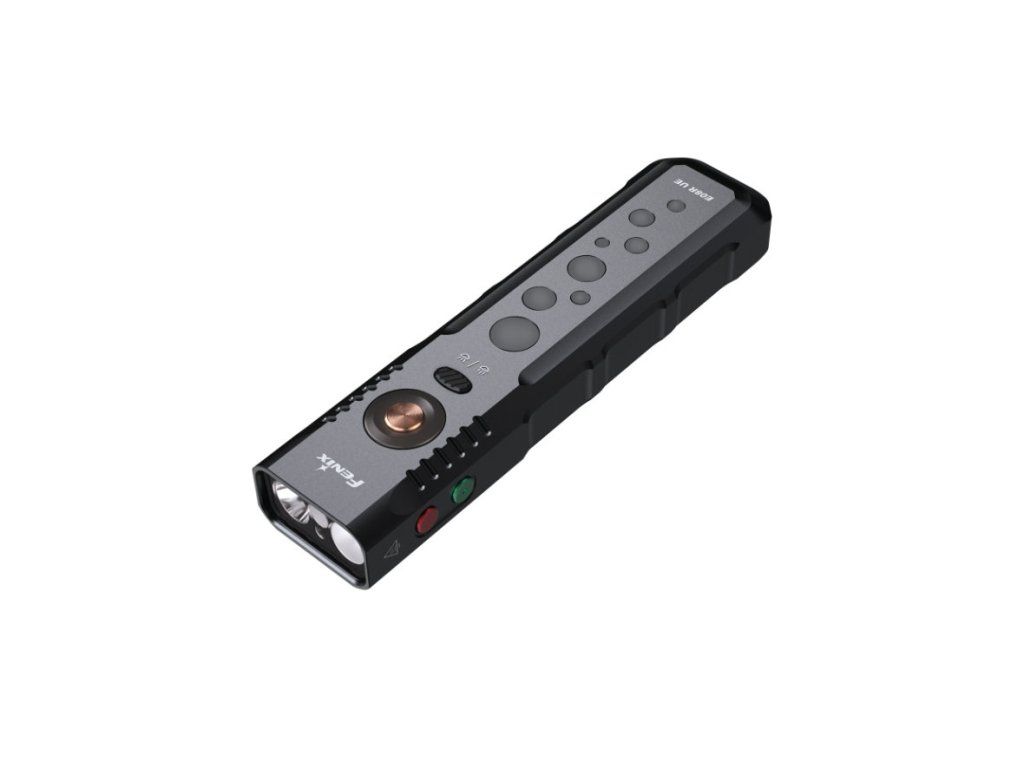 Fenix E08R UE ploché EDC LED svietidlo s bielym svetlom, červeným svetlom a zeleným laserom