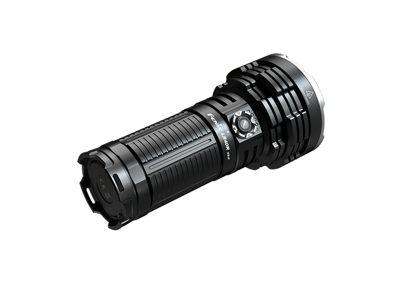 Fenix LR40R V2.0 — otočný volič so štyrmi polohami a stredové tlačidlo na prepínanie režimov