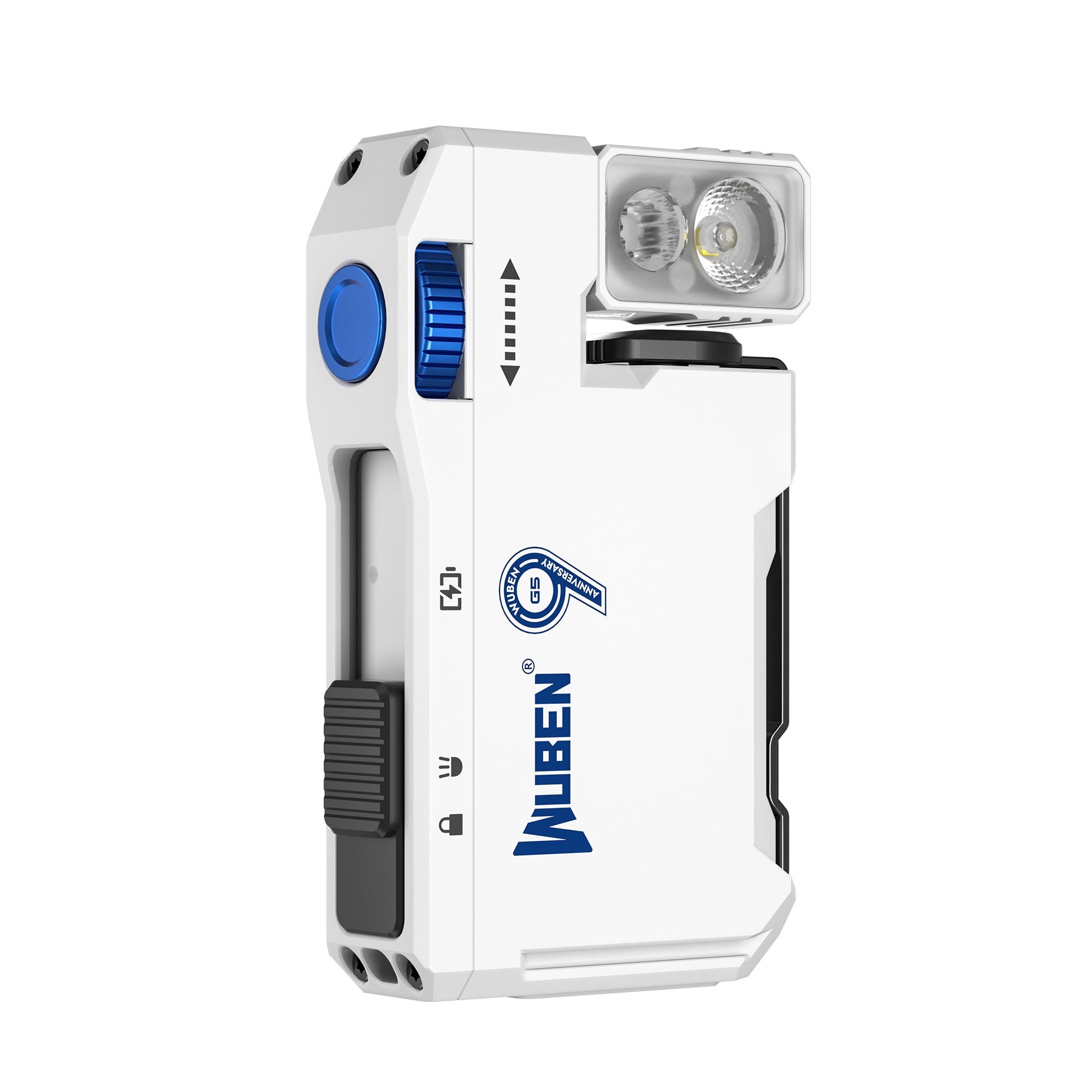Wuben G5 White ECL Anniversary Edition EDC baterka s bielym telom a dvoma LED
