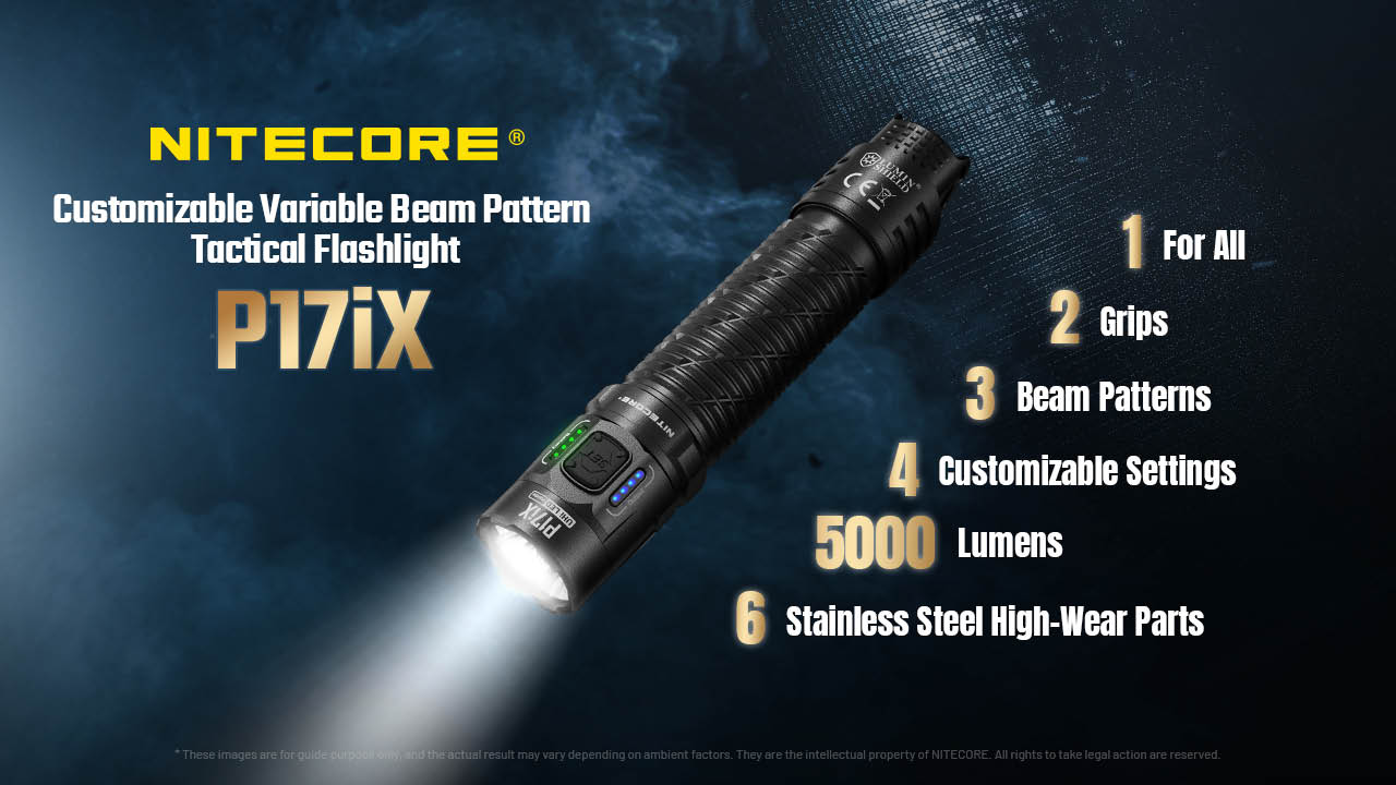 Nitecore P17iX — prehľad vlastností: tri svetelné kužele, programovateľné ovládanie a výkon 5000 lúmenov
