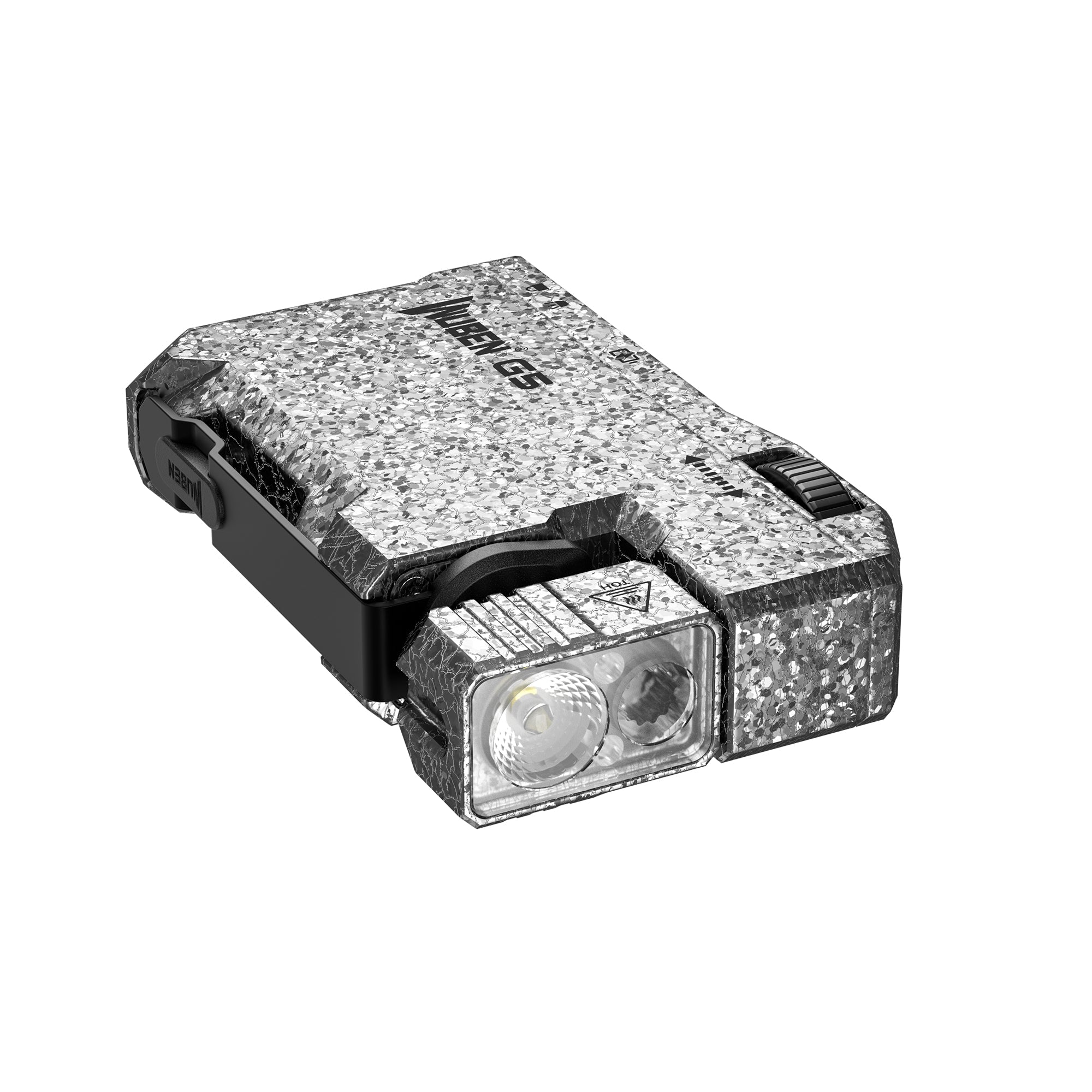 Wuben G5 Ice Crack detail dvoch LED – biela a RGB – na vyklopenej otočnej hlave
