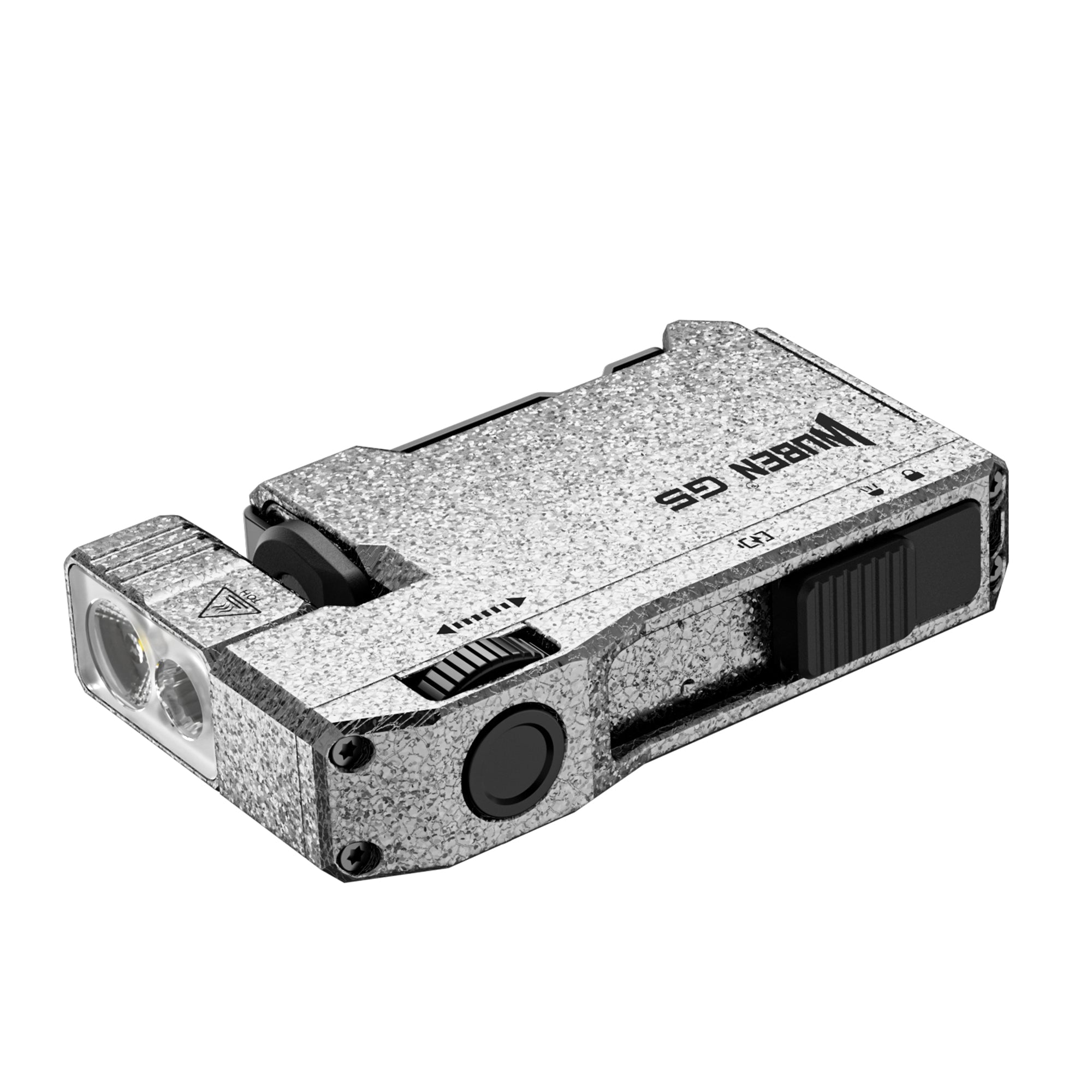 Wuben G5 Ice Crack EDC baterka so strieborným ľadovým povrchom a dvoma LED